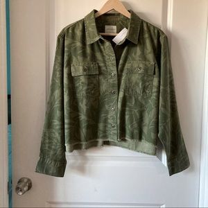 NWT American Eagle Cropped Jungle Military Shacket Size M